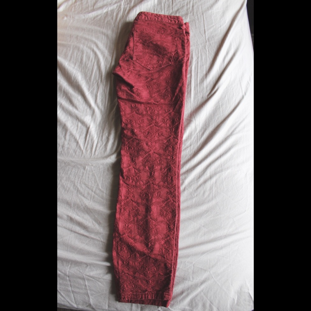 Free People floral textured skinny jeans